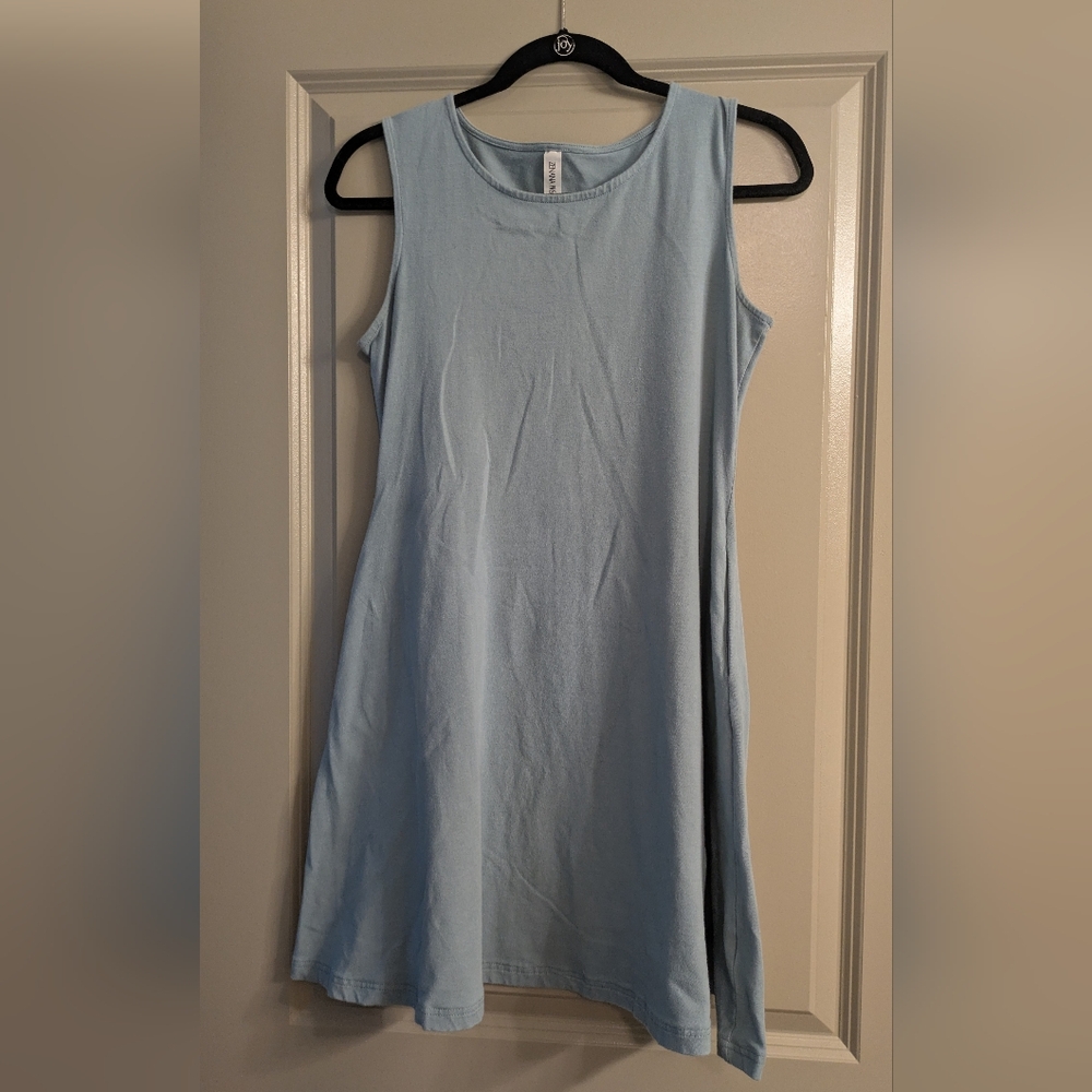 Zenana Premium Blue A-Line Mini Dress